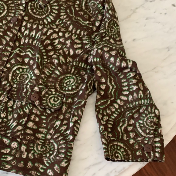 Ruby Rd. Green and Brown Patterned Top - Picture 4 of 4